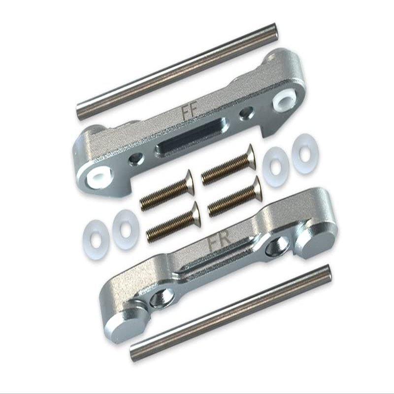 12 pc Set Aluminum Front Lower Suspension Mount LOSI 1/10 LASERNUT Tenacity U4 LOS03028 by GPM (Gray)