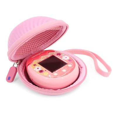 CASEMATIX Pink Carry Case Compatible with Tamagotchi Pix Camera Interactive Virtual Pet, Includes Case Only with Wrist Strap and Carabiner