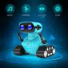 ALLCELE Robot Toys, Rechargeable RC Robots for Kids Boys, Remote Control Toy with Music and LED Eyes, Gift for Children Age 3 Years and Up - Blue view 2