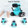 ALLCELE Robot Toys, Rechargeable RC Robots for Kids Boys, Remote Control Toy with Music and LED Eyes, Gift for Children Age 3 Years and Up - Blue view 3