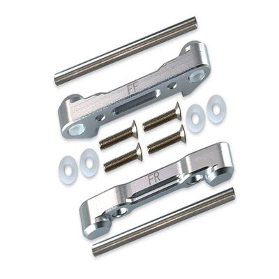 12 pc Set Aluminum Front Lower Suspension Mount LOSI 1/10 LASERNUT Tenacity U4 LOS03028 by GPM (Silver)