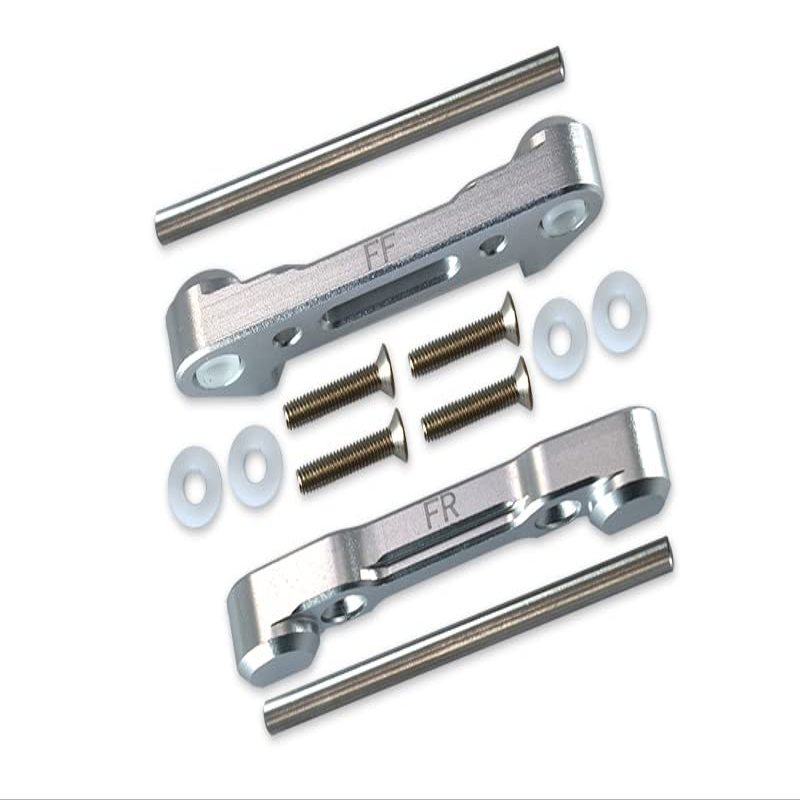 12 pc Set Aluminum Front Lower Suspension Mount LOSI 1/10 LASERNUT Tenacity U4 LOS03028 by GPM (Silver)