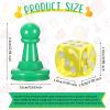 26 Pieces Multicolor Board Game Pieces and Dice Include 24 Multicolor Plastic Pawn Chess Pieces and 2 Plastic 6-Sided Game Dices, Chess Game Pieces Dice Set for Board Game Components Table Marking view 2