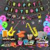80s Party Decorations - Including Happy Birthday Banner, Inflatable Boom Box, Guitar, Microphone, Saxophone, 80s Element Bunting, Hanging Swirls, Balloon, for 80s Birthday Party Decorations view 3