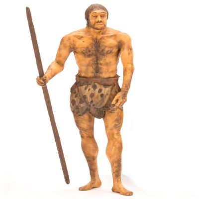 Memory Museum 1/15 Primitive Man Statue Hominidae Animal Resin Collector Toys Art Model Decoration Gift for Adult