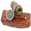 Antique-Brass-Telescope-Marine-Nautical-Leather-Pirate-Spyglass-Vintage-Scope view 1