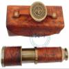 Antique-Brass-Telescope-Marine-Nautical-Leather-Pirate-Spyglass-Vintage-Scope view 2
