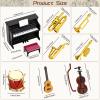 Dollhouse Miniature Musical Instrument Set in 1:12 Scale, Mini Dollhouse Musical Instrument Model Includes Violin Piano Trumpet Saxophone Electric Guitar, Model Accessory F view 2
