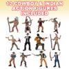 ArtCreativity Cowboy & Indian Action Figures Set of 12 - Realistic Details, Free-Standing, Party Decor & Favors for Kids view 2