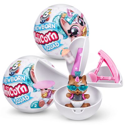 5 Surprise Unicorn Squad Series 5 - Newborn Unicorn Squad by ZURU (2 Pack) Exclusive and Mystery Collectibles Toys White/Light Blue