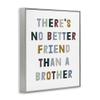 Stupell Industries 'There's No Better Friend Than a Brother Phrase', Framed Giclee Art, Gray, 11 x 14 Inches, Easy to Hang and Sturdy, Made in USA, by Lil' Rue view 2