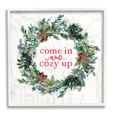 Stupell Industries Come in and Cozy Up Winter Red Holly