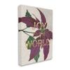 Stupell Industries Joy to The World Phrase Purple Poinsettia Floral view 1