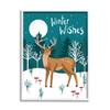 Stupell Industries Winter Wishes Saying Midnight Reindeer Forest Landscape view 1