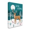 Stupell Industries Winter Wishes Saying Midnight Reindeer Forest Landscape view 1