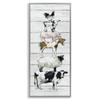 Stupell Industries Country Farm Animal Stack Cow Sheep Pig Rooster, Designed by Carol Robinson Gray Framed Wall Art, 10 x 24, Multi-Color view 1