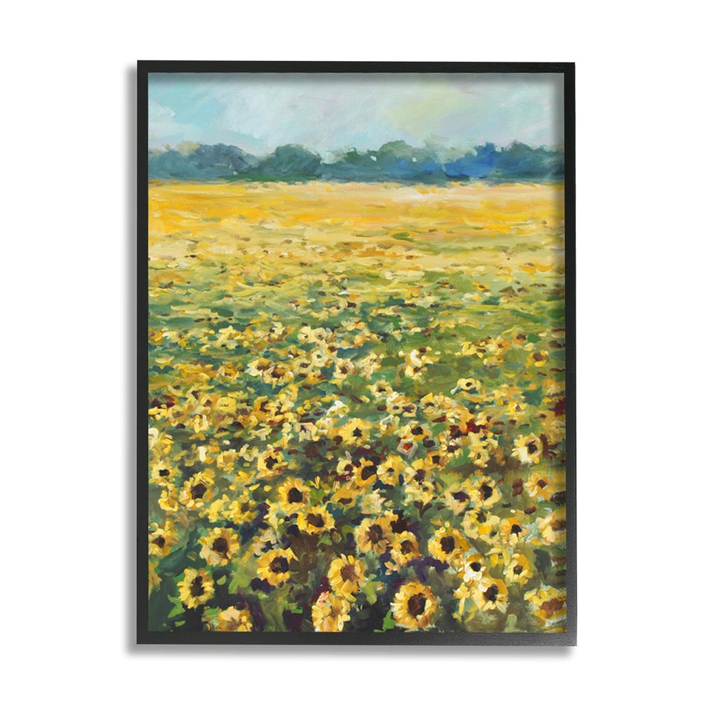 Stupell Industries Country Sunflower Field Yellow Floral Meadow Landscape