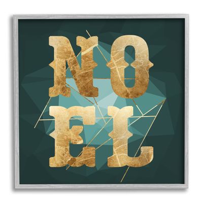 Stupell Industries Noel Glam Christmas Typography Green Geometric Shapes