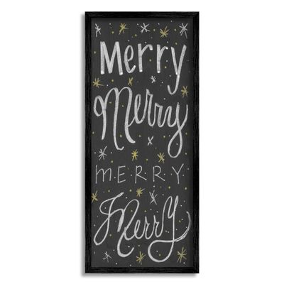 Stupell Industries Festive Merry Chalk Style Typography Chistmas Stars