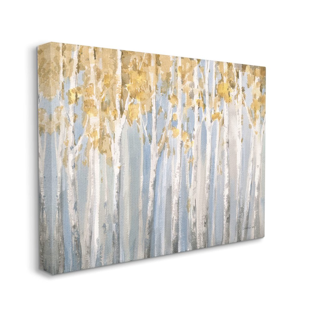 Stupell Industries Line of Birch Trees Mystical Spring Forest Landscape