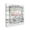 Stupell Industries Country Pink Pig Over Book Collage Rustic Pattern view 1