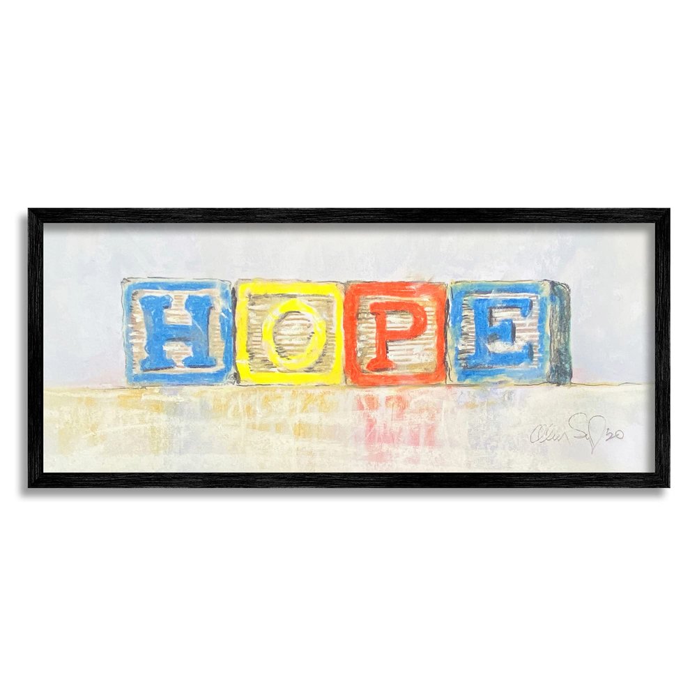 Stupell Industries Hope Typography Vintage Kids' Building Block Arrangement