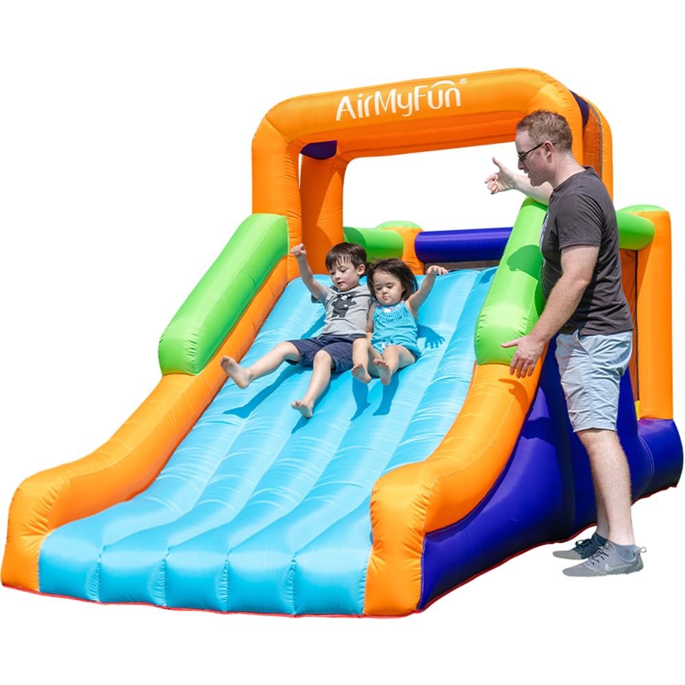 AirMyFun Inflatable Bounce House, Todder Bounce House Indoor & Outdoor, Wide Slide Bounce House for Big Kids with 450w Blower