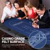 PEXMOR 8 Player Foldable Poker Table, Folding Texas Holdem Blackjack Casino Game Table w/Deeper Stainless Steel Cup Holders| Casino-Grade Felt| Water-Resistant Cushioned Rail, Fully Assembled view 4
