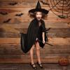 3 Pieces Halloween Witch Costume, Witch Broomstick Hooded Cloak Cape Wizard Hat Halloween Hat Cape Wizard Cosplay Robe Vampire Costume for Party Men Women view 3