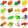 42 Items 87 Pcs Cutting Play Kitchen Set for Kids, Pretend Cooking Fruit &Vegetables&Fast Food with Storage Basket, Fake Food Toys for Toddler&Baby, Educational Gift for Girls Boys Children Birthday view 2