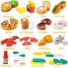 42 Items 87 Pcs Cutting Play Kitchen Set for Kids, Pretend Cooking Fruit &Vegetables&Fast Food with Storage Basket, Fake Food Toys for Toddler&Baby, Educational Gift for Girls Boys Children Birthday view 3
