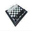 12" Black and White Marble Chess Set with Velvet Storage Box | Mid Century Marble Chess Set | Quad Weighted- Taj Chess Store view 1