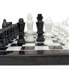 12" Black and White Marble Chess Set with Velvet Storage Box | Mid Century Marble Chess Set | Quad Weighted- Taj Chess Store view 2