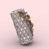 473Pcs Simulation White Translucent Vase Bottle Bricks Model Compatible with Flower Bouquet 10280, Building Blocks Small Particle Display Decoration view 2