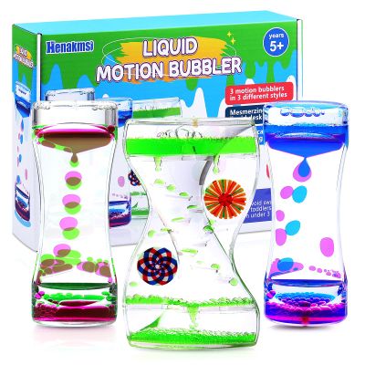 Beffkkip 3Pack Liquid Motion Bubbler Timer for Caliming Sensory Toys, Autism Toys,Fidget Toy, Children Activity, Novelty Gifts,Holiday Stocking Stuffers, ADHD Office Home Desk Decorations
