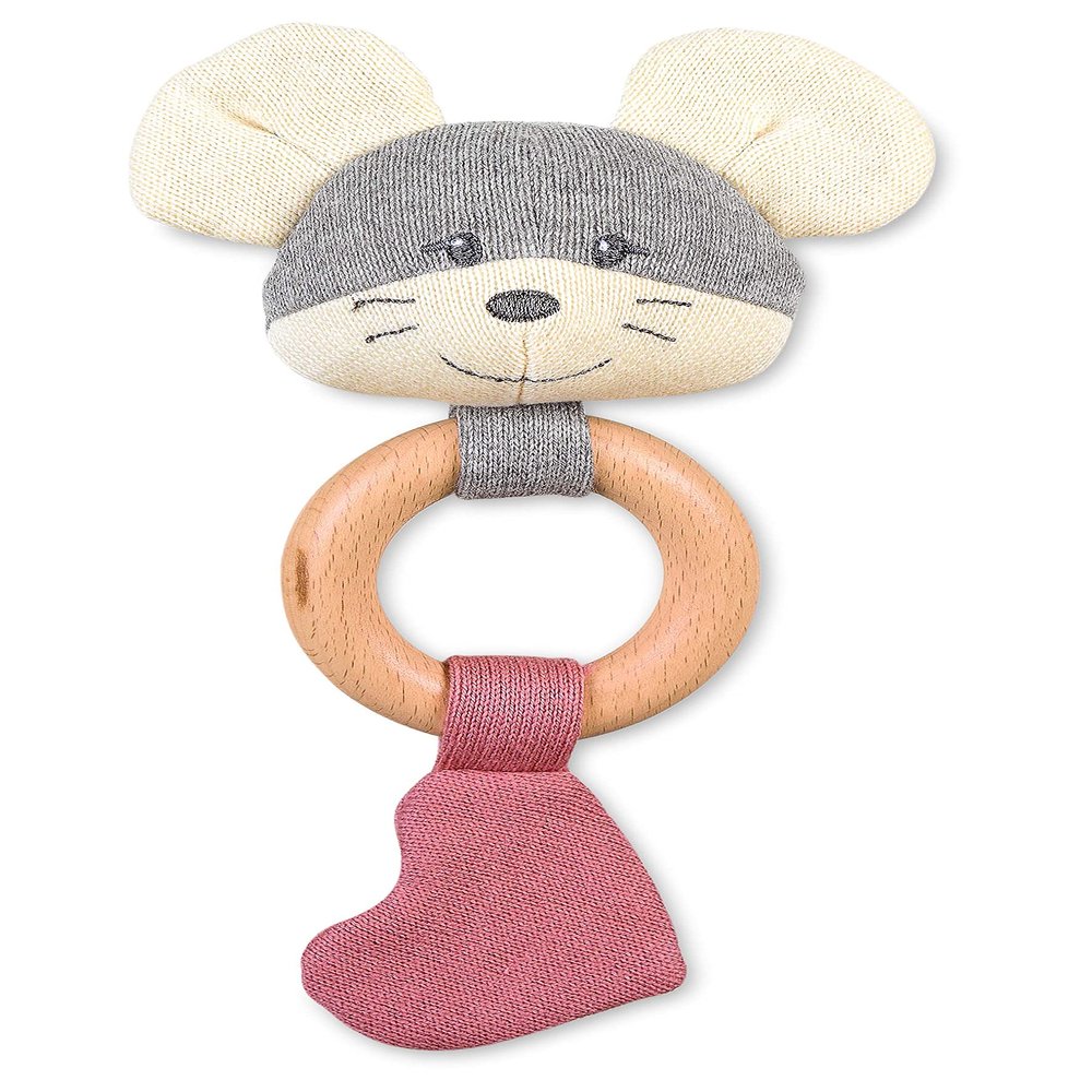 GOTS Knitted Toy Figure with Grip Ring Mabel