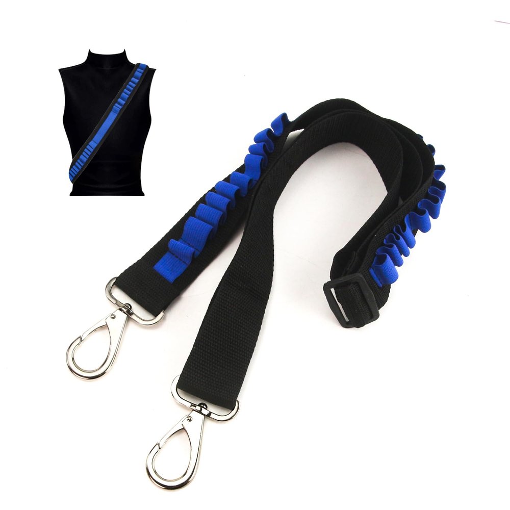 TORMEN Foam Dart Bandolier Toy Gun Bullet Shoulder Strap Compatible for Nerf Elite Series Leather Case Belt Kit (Blue)