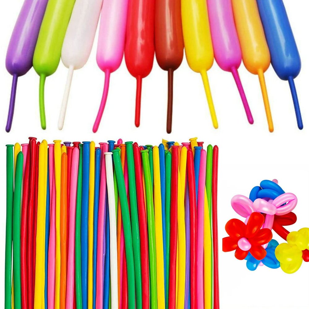 100pcs 260 Multi Long Balloons for Animal Modeling, Premium Quality Latex Twisting Balloons for Christmas Birthday Wedding Party Decorations