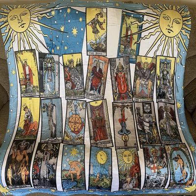 Rider Waite Major Arcana Tarot Cards Throw Blanket, Full