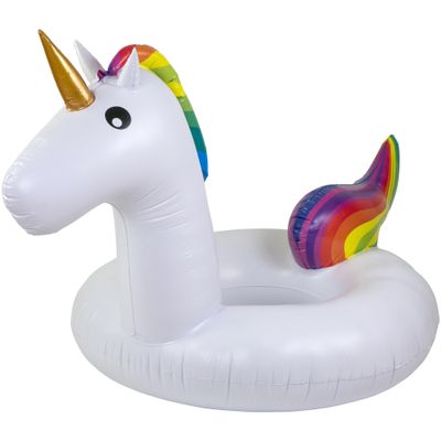 68" Rainbow Unicorn Inflatable Swimming Pool Tube Ring Float