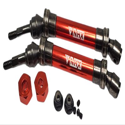NHX RC Metal Front Axle CVD Set - 2 pcs/Set Red : Traxxas Slash 4x4