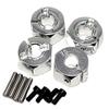 NHX Wheel Hex Adaptor 12x7mm with Pins Silver (4pc) Thickness 7mm view 1