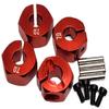 NHX RC Wheel Hex Adaptor 12x7mm with Pins Red (4pc) Thickness 7mm view 1
