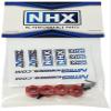 NHX RC Wheel Hex Adaptor 12x7mm with Pins Red (4pc) Thickness 7mm view 2