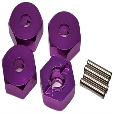 NHX RC Wheel Hex Adaptor 12x5mm with Pins Purple (4pc) Thickness 5mm