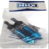 NHX RC Aluminum Adjustable Rear Shocks - Blue : Traxxas Slash 4x4 view 2