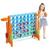 COSTWAY Jumbo 4-to-Score Giant Game Set for Kids, 2.5Ft Indoor Outdoor Game with Basketball Hoop, Ring Game, 42 Jumbo Rings, Quick-Release Slider, Perfect for Birth & Holiday Party (Baby Blue) view 1