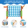 COSTWAY Jumbo 4-to-Score Giant Game Set for Kids, 2.5Ft Indoor Outdoor Game with Basketball Hoop, Ring Game, 42 Jumbo Rings, Quick-Release Slider, Perfect for Birth & Holiday Party (Baby Blue) view 3