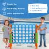 COSTWAY Jumbo 4-to-Score Giant Game Set for Kids, 2.5Ft Indoor Outdoor Game with Basketball Hoop, Ring Game, 42 Jumbo Rings, Quick-Release Slider, Perfect for Birth & Holiday Party (Baby Blue) view 4