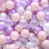 Realhaha Ball Pit Balls 100 Play Balls Plastic Balls for Baby Girls Toddlers Kids Play Tent Pool Playhouse Playpen Party Decoration, Pink Purple White Clear view 1
